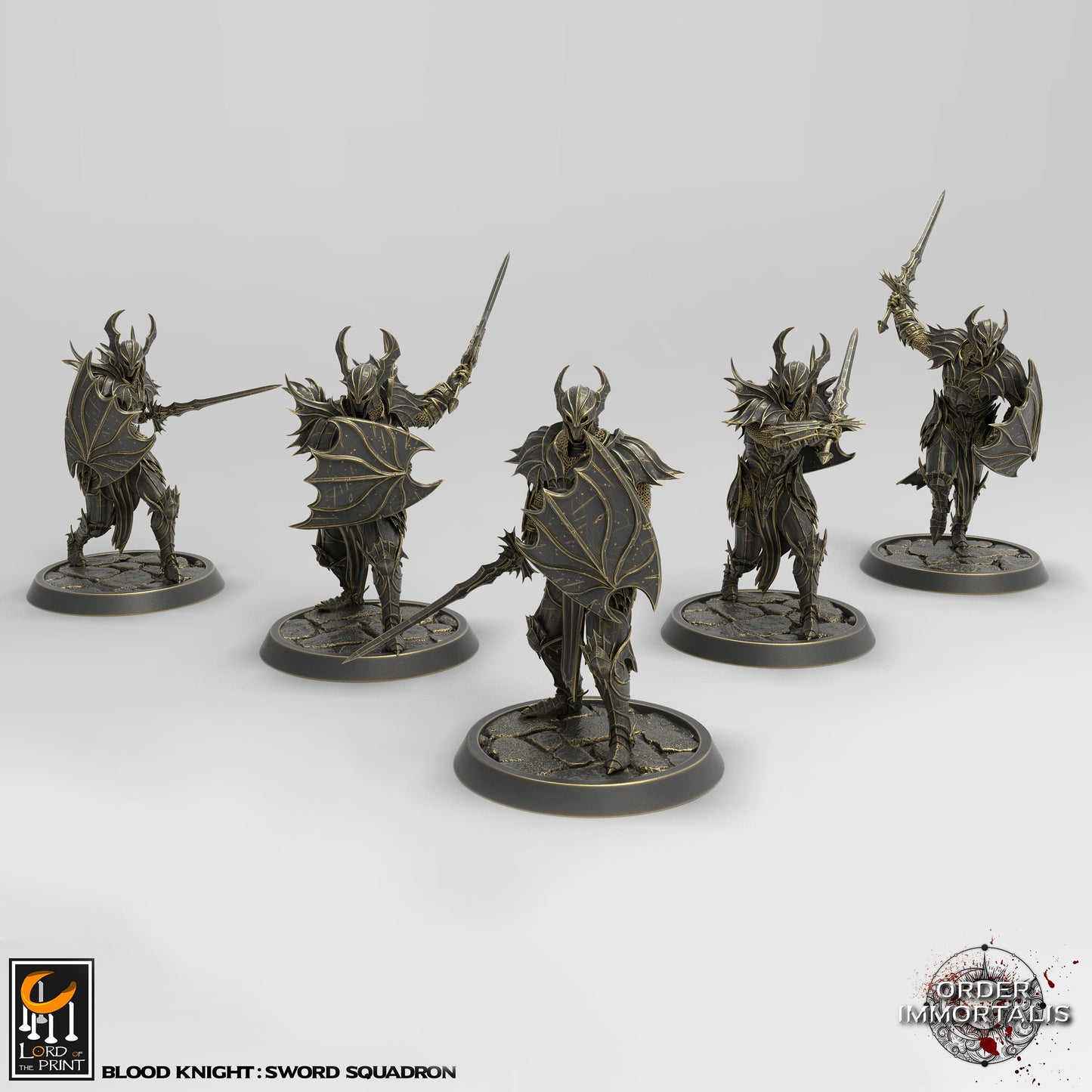 Blood knight Longsword Squadron, Order Immortalis, Lord of the Print | Dungeons and Dragons | Pathfinder | Table Top RPG | 3D Printed Model