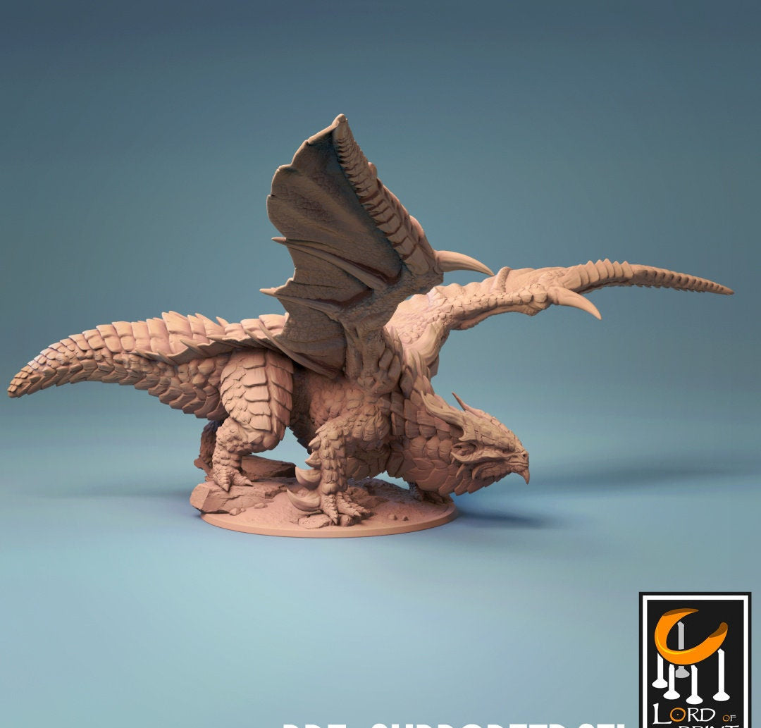 Copper Dragon, Jovial Dragon, Chunky Boy, Lord of the Print | Dungeons and Dragons | Pathfinder | Table Top RPG | 3D Printed Model