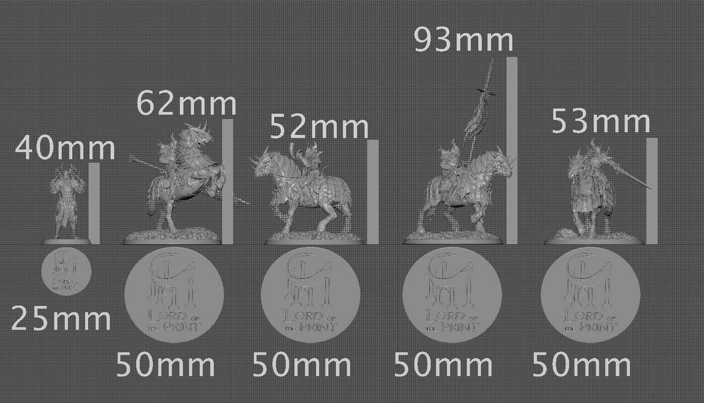 Blood knight Cavalier Squadron, Order Immortalis, Lord of the Print | Dungeons and Dragons | Pathfinder | Table Top RPG | 3D Printed Model
