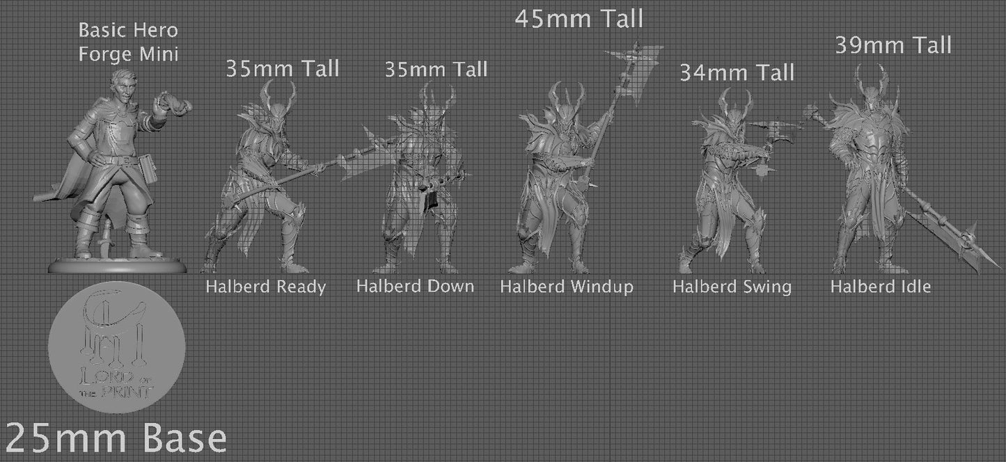 Blood knight Halberd Squadron, Order Immortalis, Lord of the Print | Dungeons and Dragons | Pathfinder | Table Top RPG | 3D Printed Model