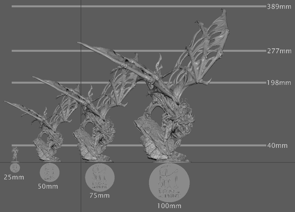 Undead Dragon, Skeleton Dragon, Lord of the Print | Dungeons and Dragons | Pathfinder | Table Top RPG | 3D Printed Model
