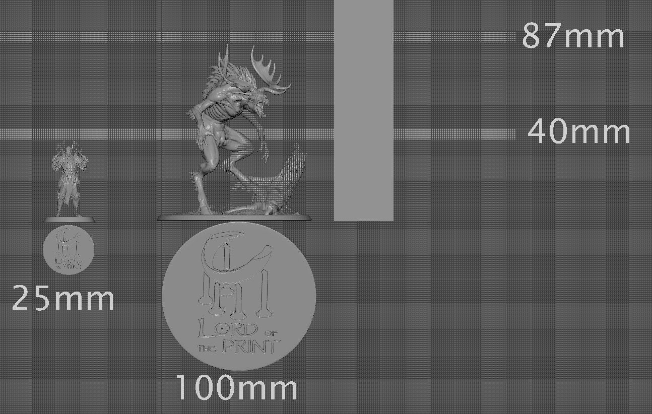 Wendigo, Howling Monster, Lord of the Print | Dungeons and Dragons | Pathfinder | Table Top RPG | 3D Printed Model