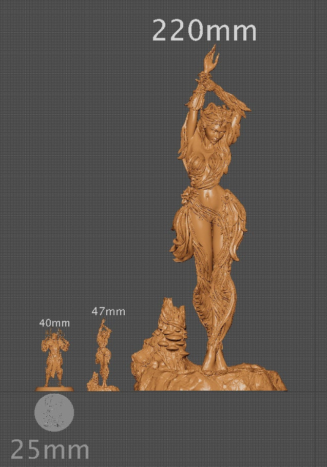 Eyrine the Elven Druid, Powerful NPC, Ernest Nemirovsky | Dungeons and Dragons | Pathfinder | Table Top RPG | 3D Printed Model