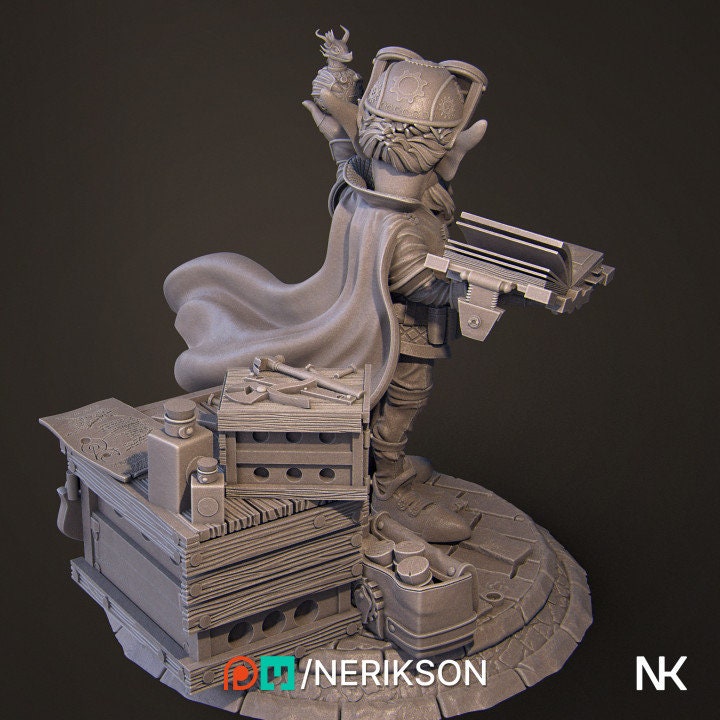 Alvyn the Alchemist, Pose 2, Powerful NPC, Ernest Nemirovsky | Dungeons and Dragons | Pathfinder | Table Top RPG | 3D Printed Model