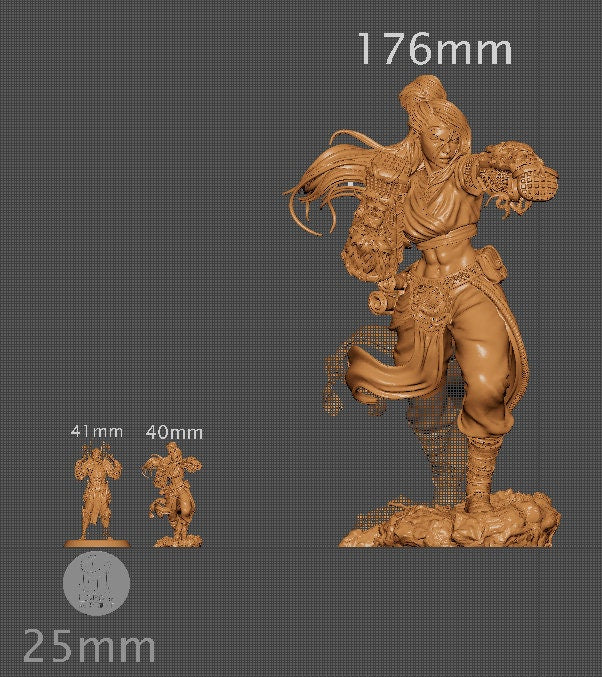 Kazue the Dragon Warrior, Powerful NPC, Ernest Nemirovsky | Dungeons and Dragons | Pathfinder | Table Top RPG | 3D Printed Model