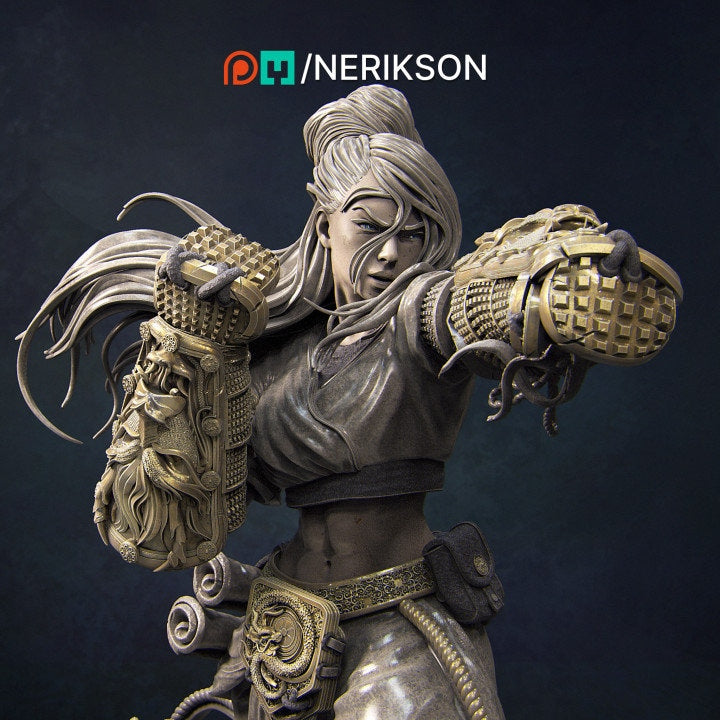 Kazue the Dragon Warrior, Powerful NPC, Ernest Nemirovsky | Dungeons and Dragons | Pathfinder | Table Top RPG | 3D Printed Model