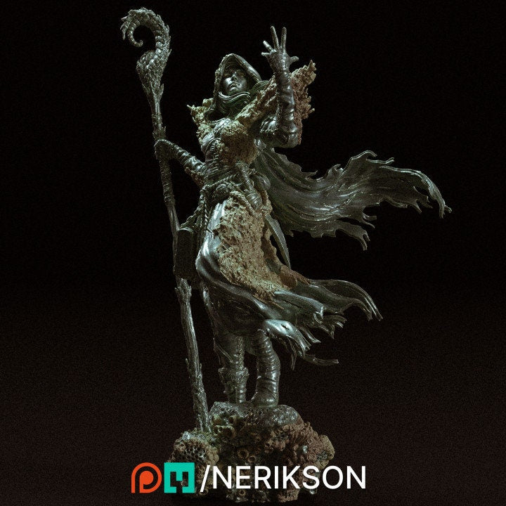 Yelhana the Fathomless Warlock, Powerful NPC, Ernest Nemirovsky | Dungeons and Dragons | Pathfinder | Table Top RPG | 3D Printed Model