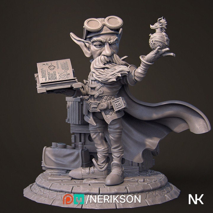 Alvyn the Alchemist, Pose 2, Powerful NPC, Ernest Nemirovsky | Dungeons and Dragons | Pathfinder | Table Top RPG | 3D Printed Model