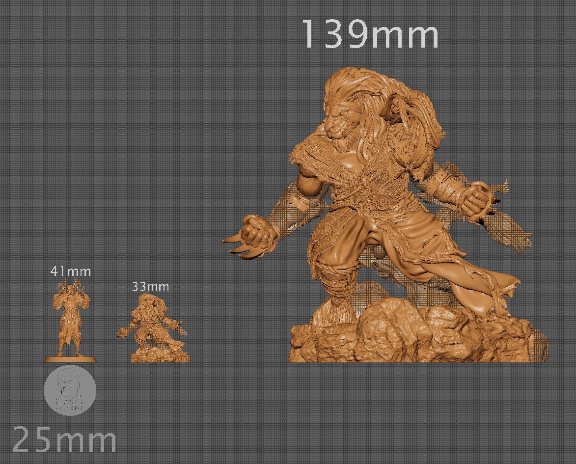 Azat the Long Death Monk, Powerful NPC, Ernest Nemirovsky | Dungeons and Dragons | Pathfinder | Table Top RPG | 3D Printed Model
