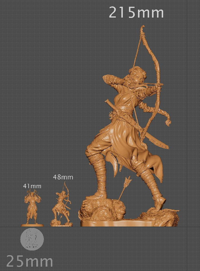 Saelihn The Elven Ranger, Powerful NPC, Ernest Nemirovsky | Dungeons and Dragons | Pathfinder | Table Top RPG | 3D Printed Model