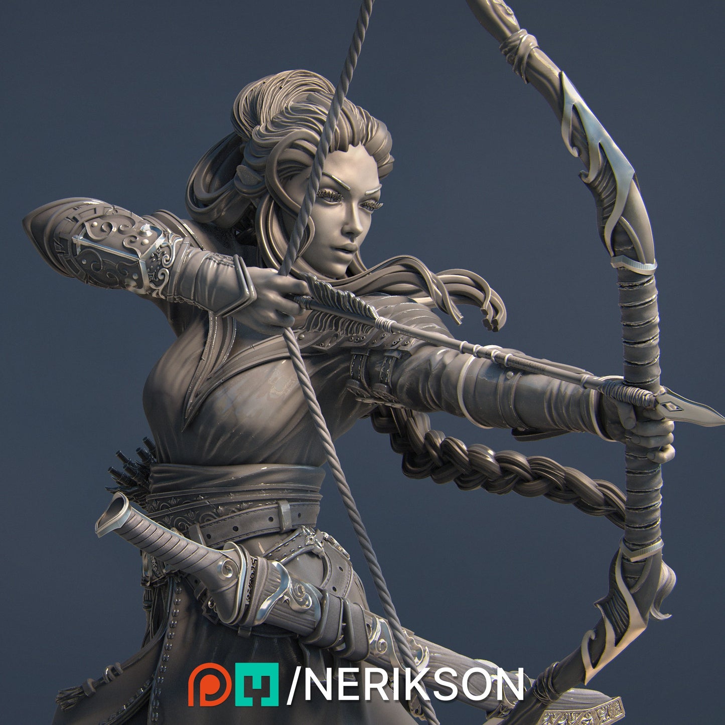 Saelihn The Elven Ranger, Powerful NPC, Ernest Nemirovsky | Dungeons and Dragons | Pathfinder | Table Top RPG | 3D Printed Model