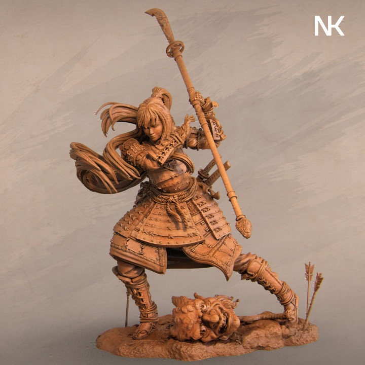 Akiko the Bounty Hunter, Powerful NPC, Ernest Nemirovsky | Dungeons and Dragons | Pathfinder | Table Top RPG | 3D Printed Model
