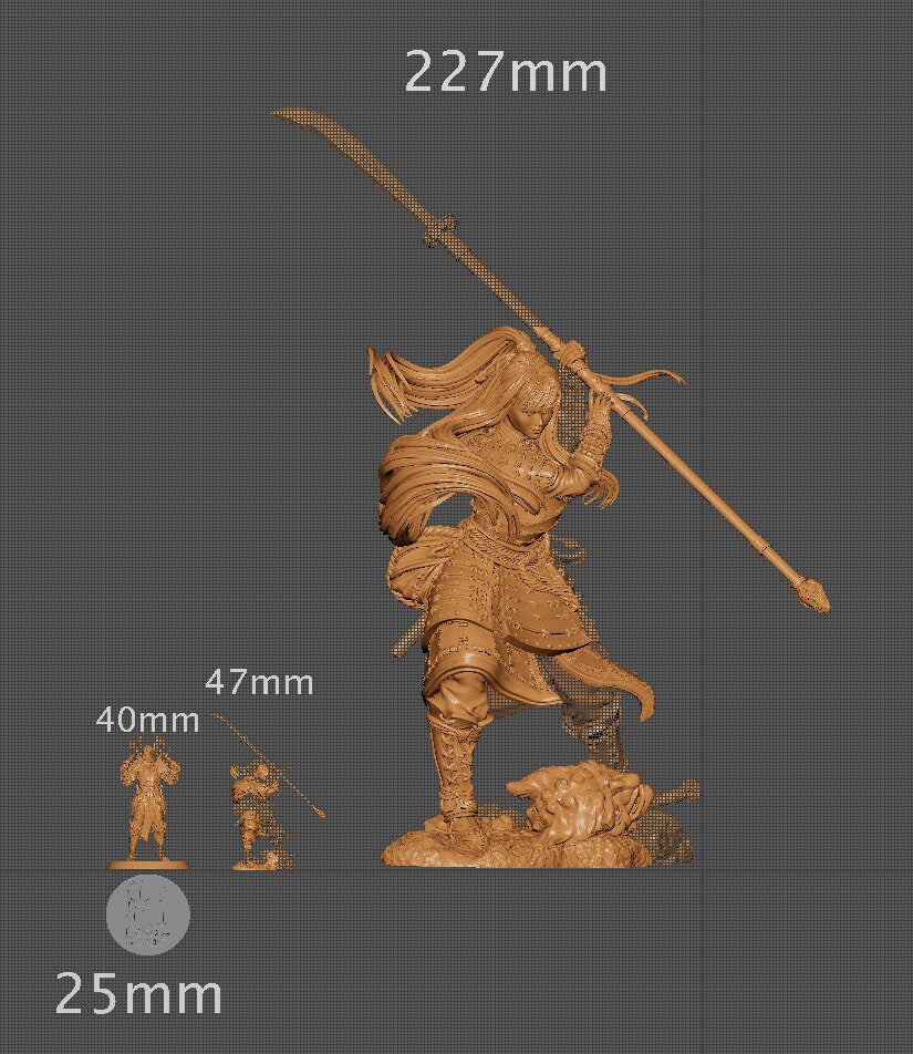 Akiko the Bounty Hunter, Powerful NPC, Ernest Nemirovsky | Dungeons and Dragons | Pathfinder | Table Top RPG | 3D Printed Model