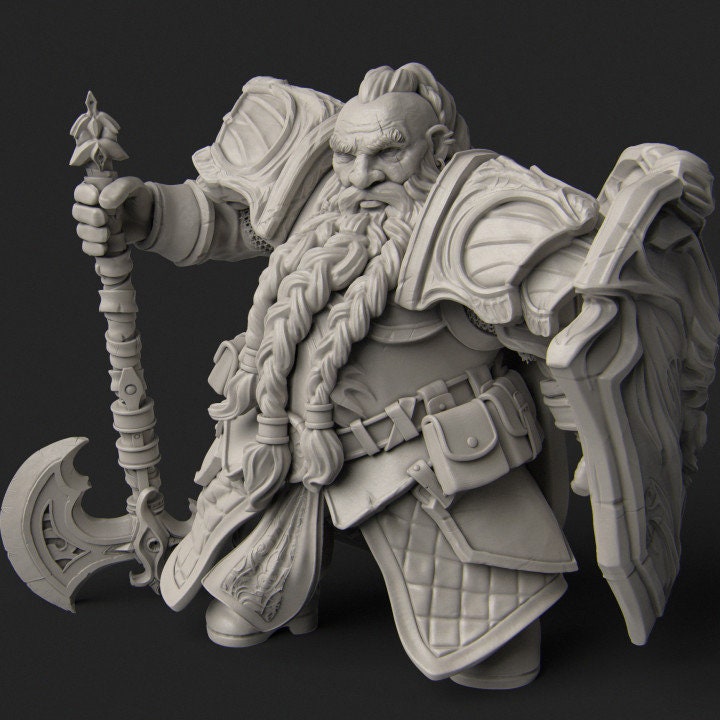 Tormyr the Dwarf Paladin, Powerful NPC, Ernest Nemirovsky | Dungeons and Dragons | Pathfinder | Table Top RPG | 3D Printed Model
