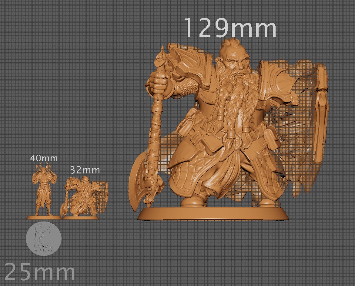 Tormyr the Dwarf Paladin, Powerful NPC, Ernest Nemirovsky | Dungeons and Dragons | Pathfinder | Table Top RPG | 3D Printed Model