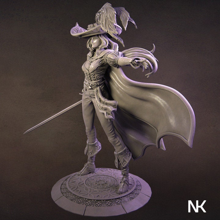 Elle the Muskateer, Powerful NPC, Ernest Nemirovsky | Dungeons and Dragons | Pathfinder | Table Top RPG | 3D Printed Model