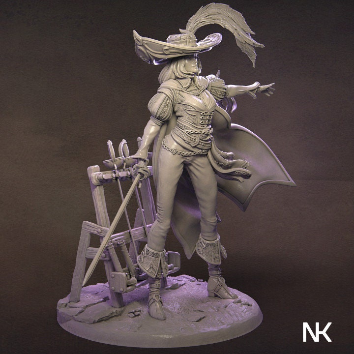 Elle the Muskateer, Powerful NPC, Ernest Nemirovsky | Dungeons and Dragons | Pathfinder | Table Top RPG | 3D Printed Model