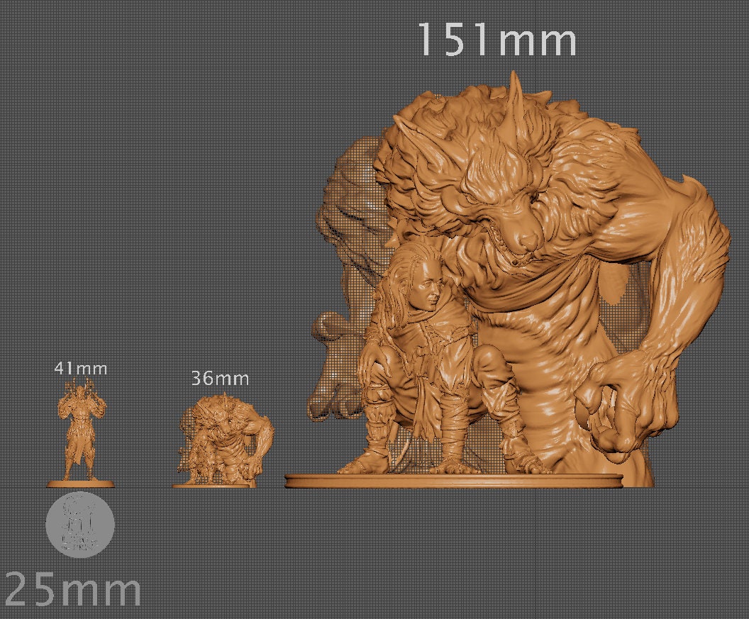 Katarina the Werewolf Shapeshifter, Powerful NPC, Ernest Nemirovsky | Dungeons and Dragons | Pathfinder | Table Top RPG | 3D Printed Model
