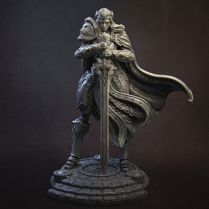 Alina the Paladin of Dawn, Powerful NPC, Ernest Nemirovsky | Dungeons and Dragons | Pathfinder | Table Top RPG | 3D Printed Model