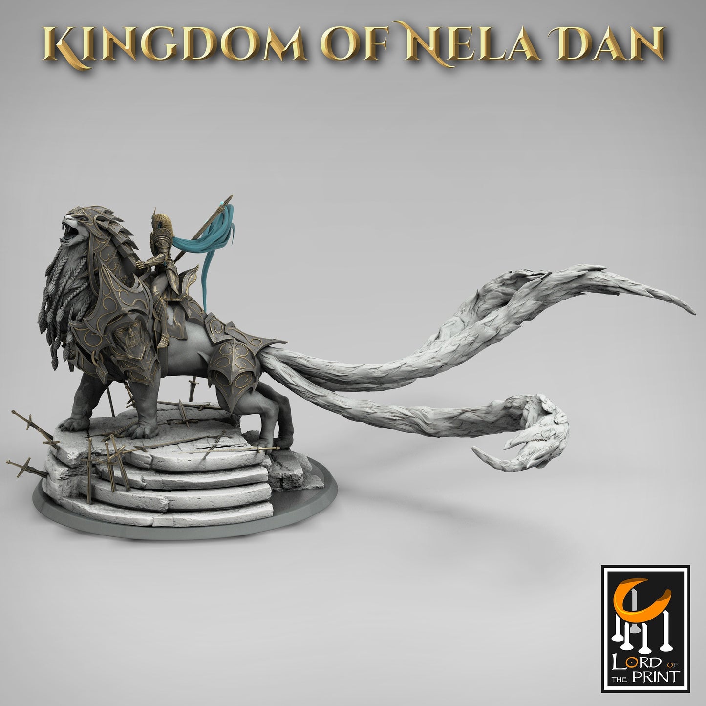 Queen Mirosi on Protector, Kingdom of Nela Dan, Lord of the Print | Dungeons and Dragons | Pathfinder | Table Top RPG | 3D Printed Model