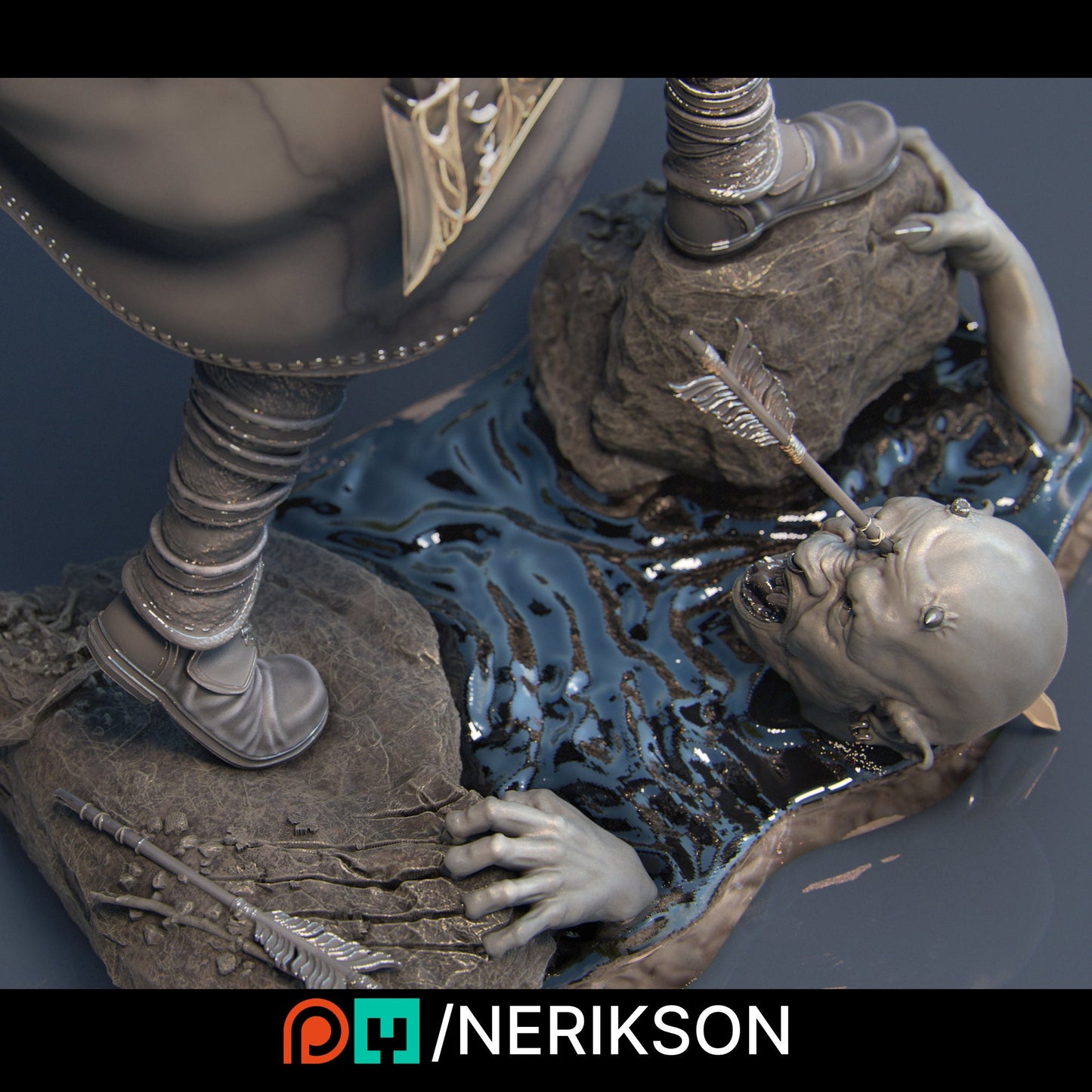 Saelihn The Elven Ranger, Powerful NPC, Ernest Nemirovsky | Dungeons and Dragons | Pathfinder | Table Top RPG | 3D Printed Model
