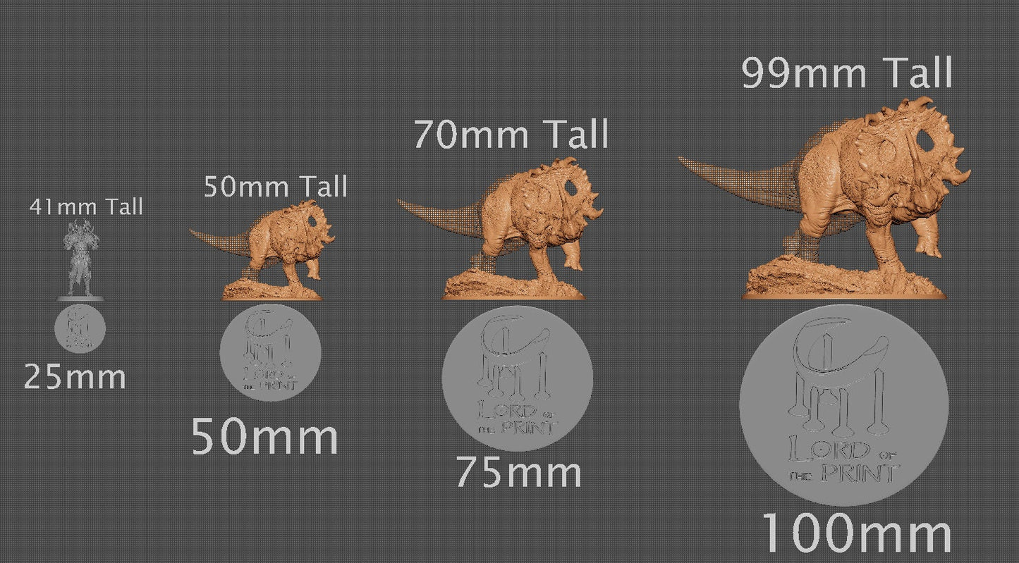 Sinoceratops Alpha, Dinotopia, Lord of the Print | Dungeons and Dragons | Pathfinder | Table Top RPG | 3D Printed Model
