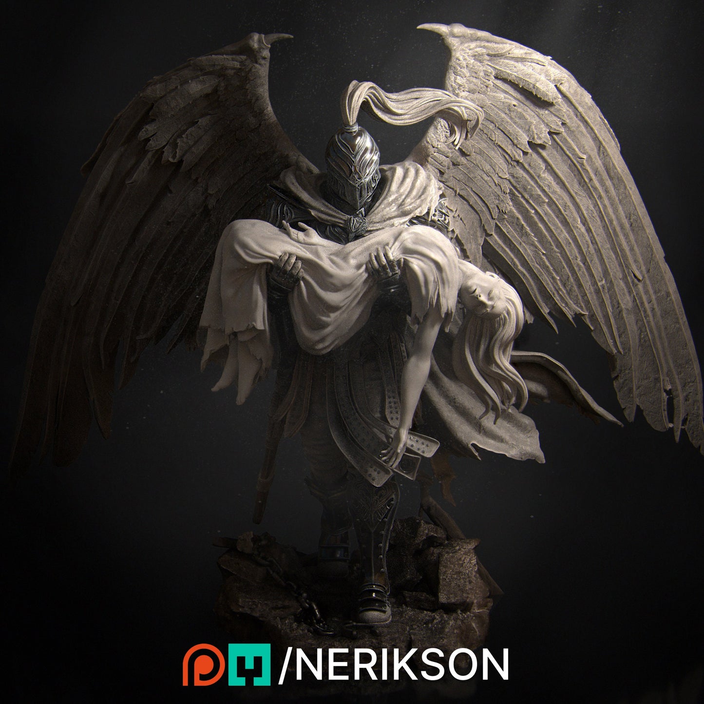Ishim the Fallen Paladin, Powerful NPC, Ernest Nemirovsky, | Dungeons and Dragons | Pathfinder | Table Top RPG | 3D Printed Model