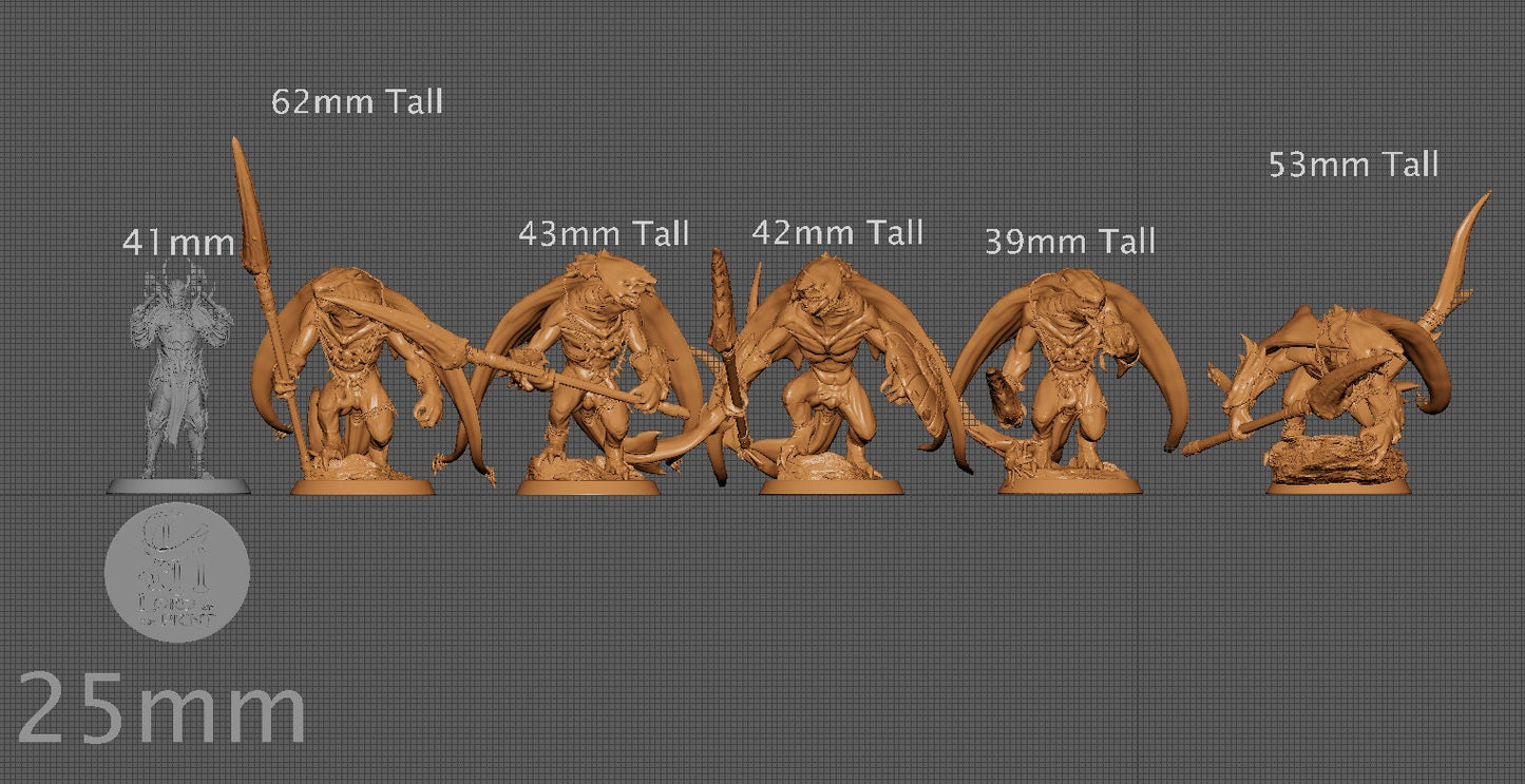 Ray-men Spear Squad, Lord of the Print | Dungeons and Dragons | Pathfinder | Table Top RPG | 3D Printed Model