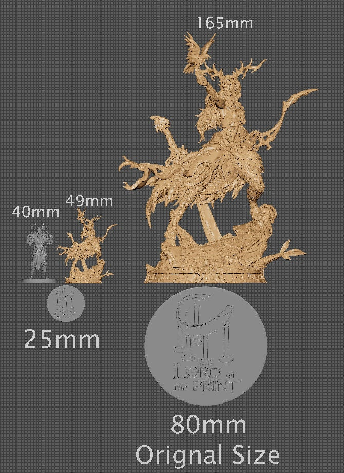Lady of the Grove, Witchsong Miniatures | Dungeons and Dragons | Pathfinder | Table Top RPG | 3D Printed Model
