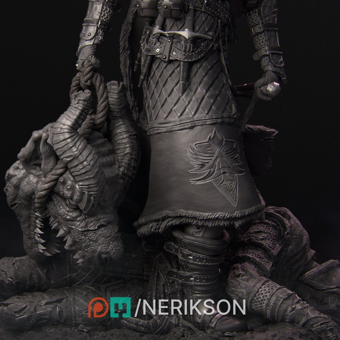Kalia the Monster Huntress, Powerful NPC, Ernest Nemirovsky | Dungeons and Dragons | Pathfinder | Table Top RPG | 3D Printed Model
