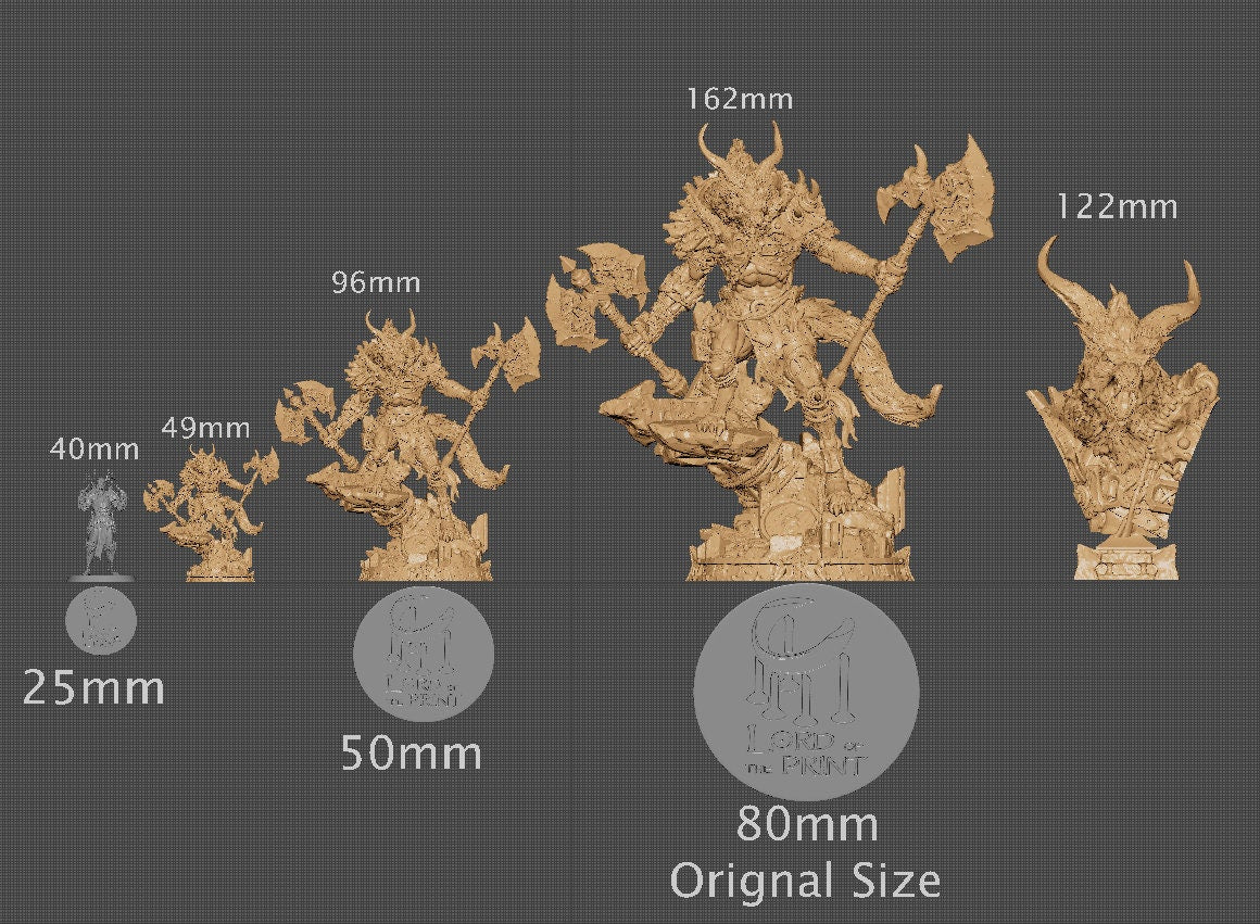 Ascendant Greatwolf, Bust Option, Witchsong Miniatures | Dungeons and Dragons | Pathfinder | Table Top RPG | 3D Printed Model