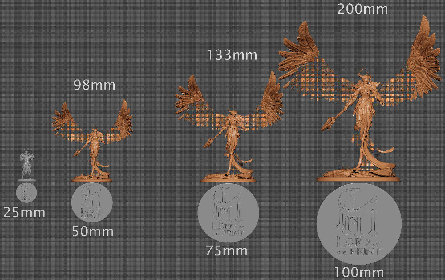 Asuriel the Angelic Warrior, Lord of the Print | Dungeons and Dragons | Pathfinder | Table Top RPG | 3D Printed Model