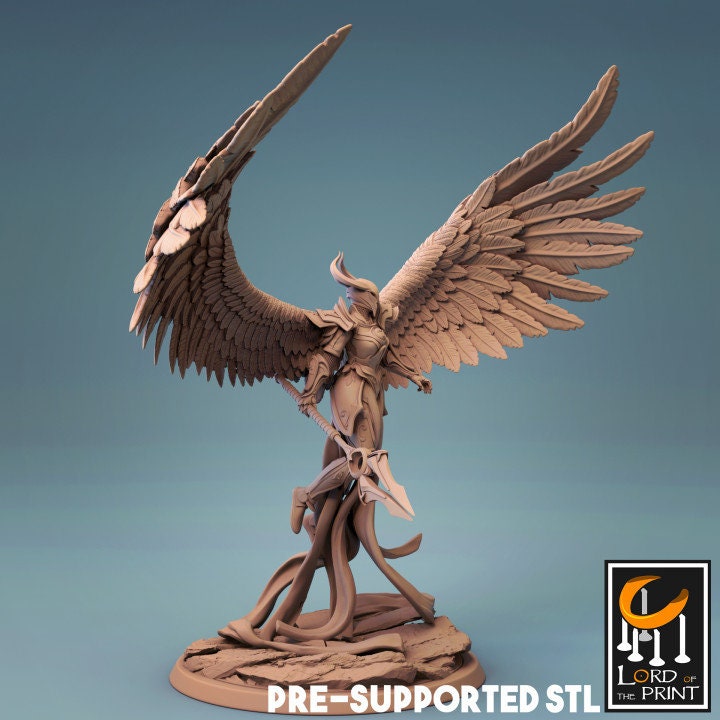 Asuriel the Angelic Warrior, Lord of the Print | Dungeons and Dragons | Pathfinder | Table Top RPG | 3D Printed Model