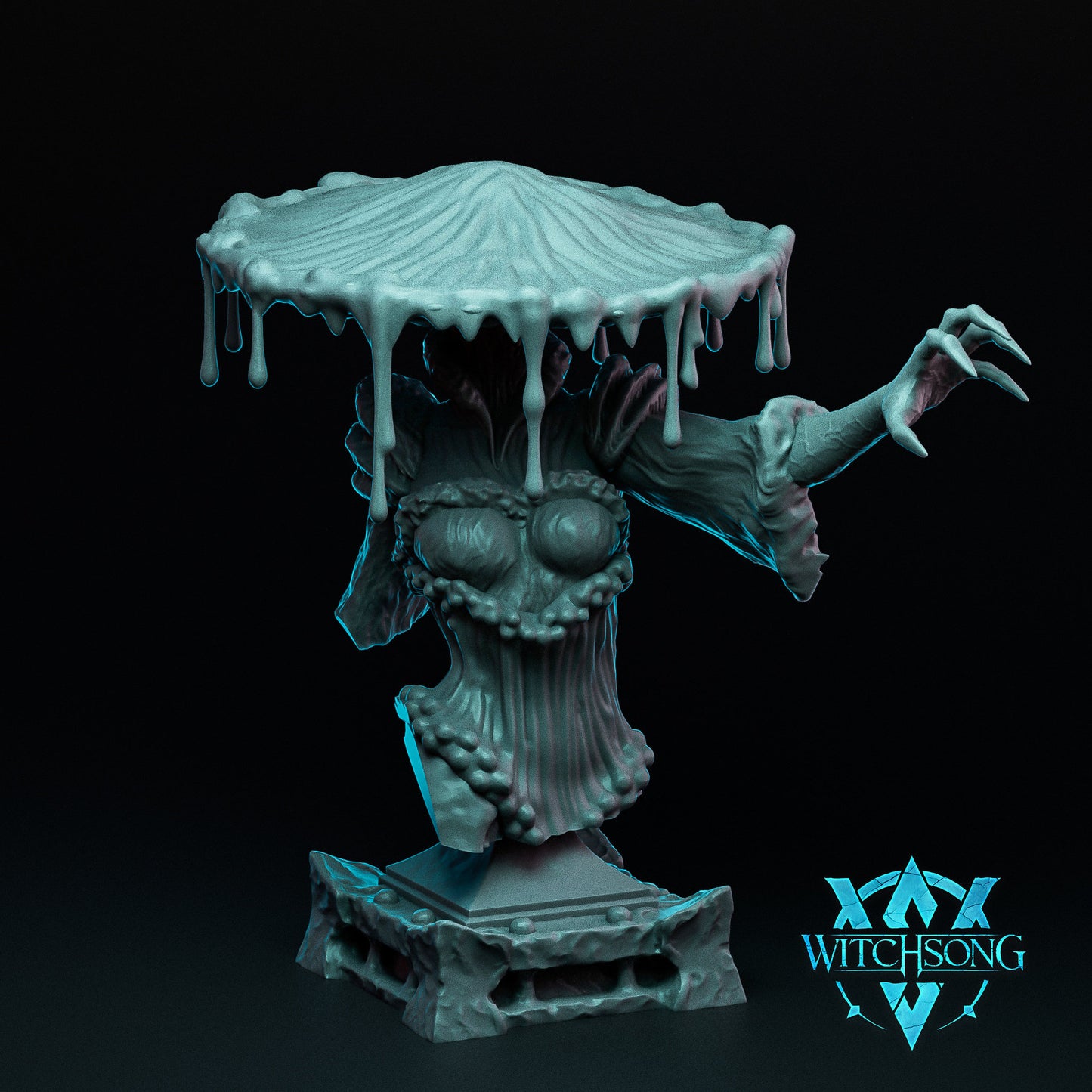 The Fungal Queen, Bust Option, Witchsong Miniatures | Dungeons and Dragons | Pathfinder | Table Top RPG | 3D Printed Model