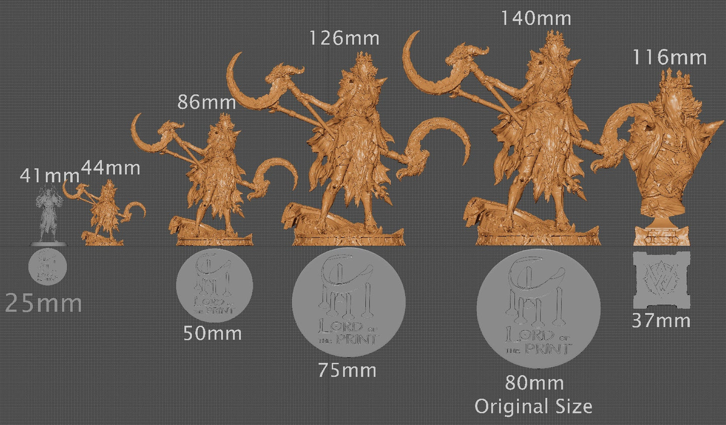 The Faceless Queen, Bust Option, Witchsong Miniatures | Dungeons and Dragons | Pathfinder | Table Top RPG | 3D Printed Model