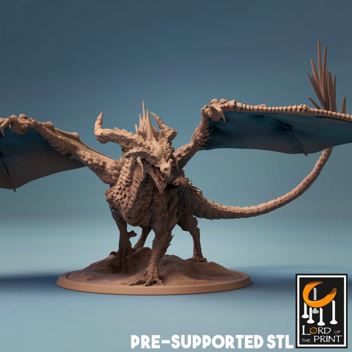 Adult Black Dragon, The Skull Dragon, Lord of the Print | Dungeons and Dragons | Pathfinder | Table Top RPG | 3D Printed Model