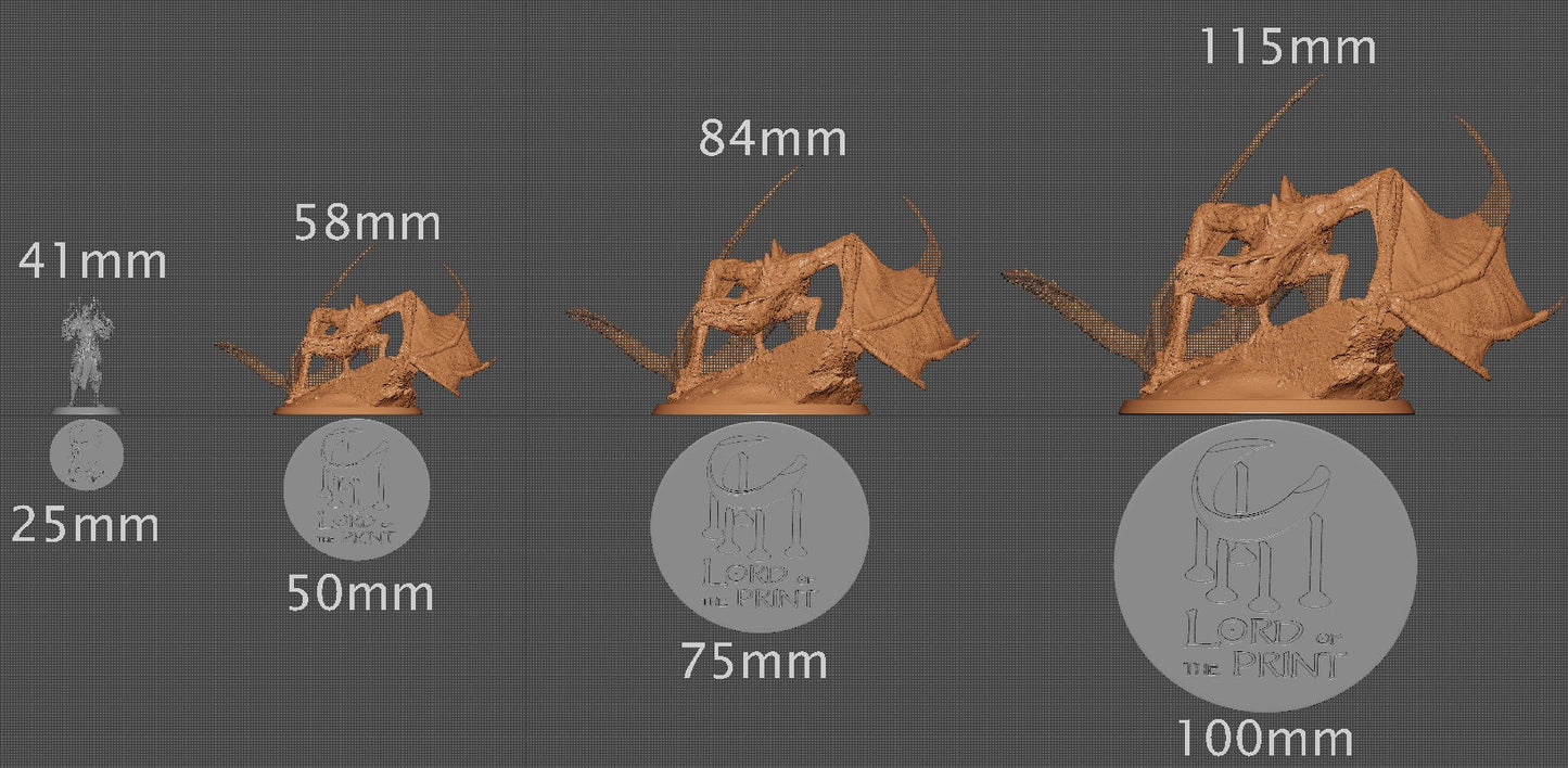 Young Magma Dragon, A Primordial Dragon, Lord of the Print | Dungeons and Dragons | Pathfinder | Table Top RPG | 3D Printed Model