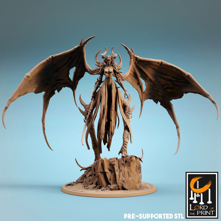 Lilith, Demon Queen Lord of the Print | Dungeons and Dragons | Pathfinder | Table Top RPG | 3D Printed Model