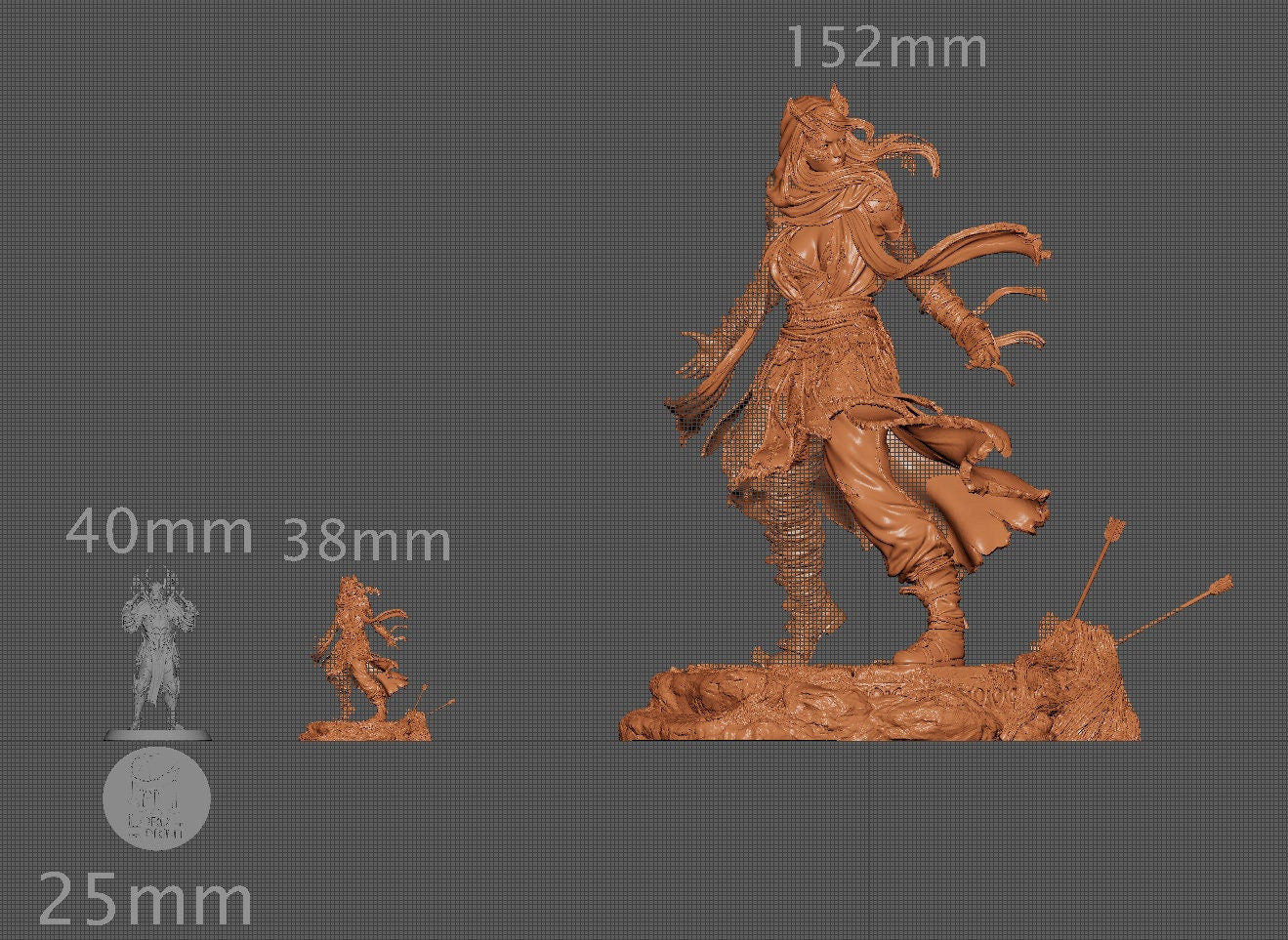 Rowenna the Wild Mage, Powerful NPC, Ernest Nemirovsky | Dungeons and Dragons | Pathfinder | Table Top RPG | 3D Printed Model