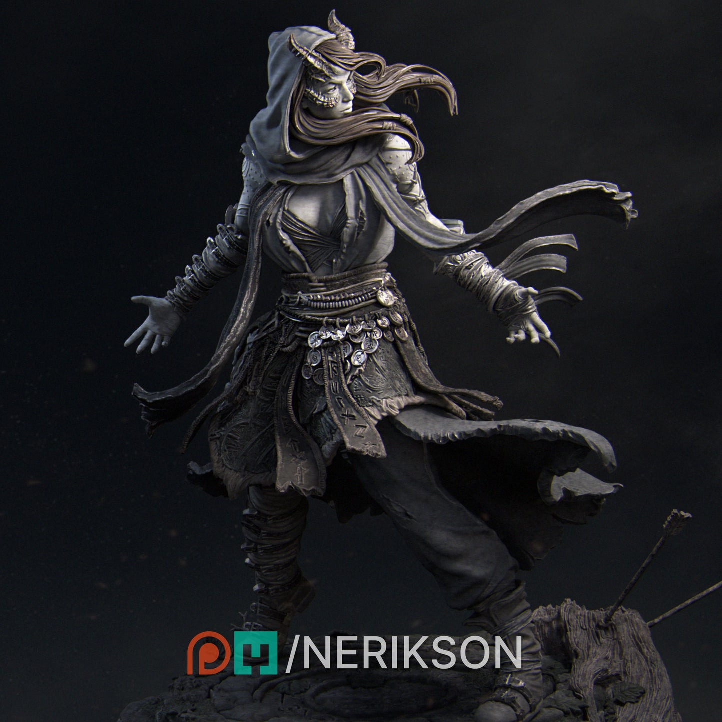 Rowenna the Wild Sorcerer, Powerful NPC, Ernest Nemirovsky | Dungeons and Dragons | Pathfinder | Table Top RPG | 3D Printed Model
