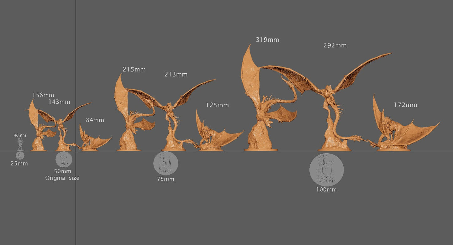 Vouivre Drones, Lord of the Print | Dungeons and Dragons | Pathfinder | Table Top RPG | 3D Printed Model