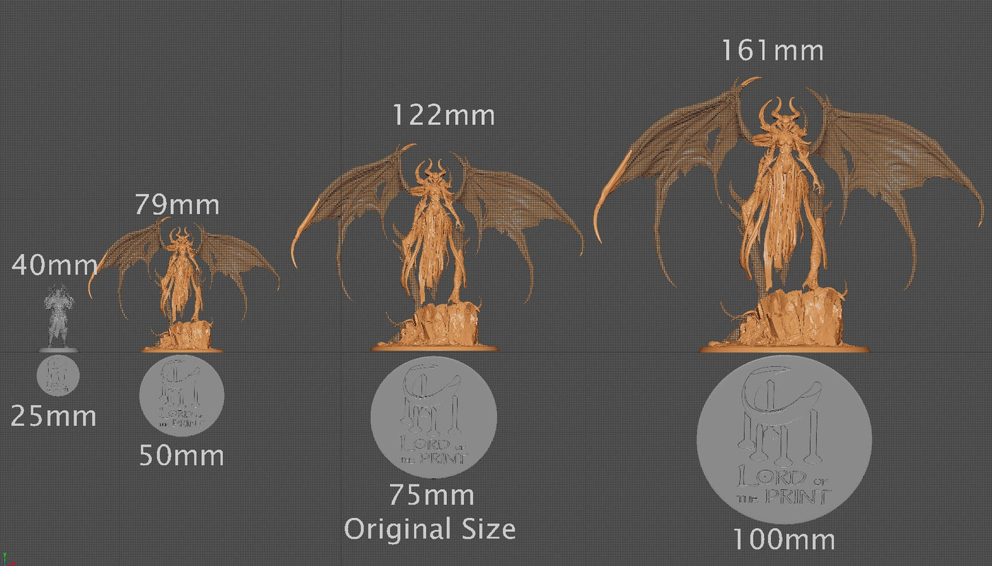 Lilith, Demon Queen Lord of the Print | Dungeons and Dragons | Pathfinder | Table Top RPG | 3D Printed Model