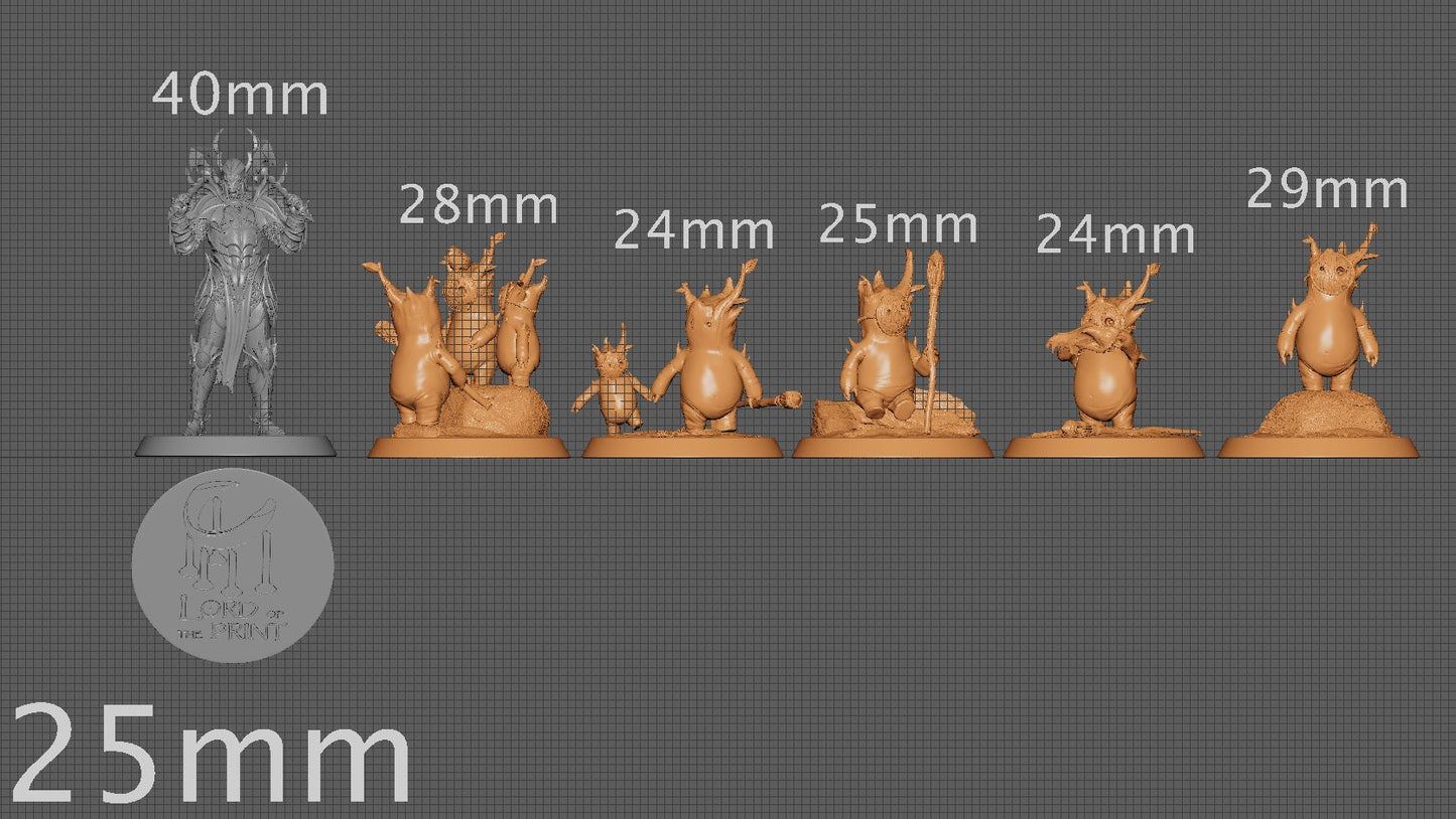 Cute Forest Spirits, Lord of the Print | Dungeons and Dragons | Pathfinder | Table Top RPG | 3D Printed Model