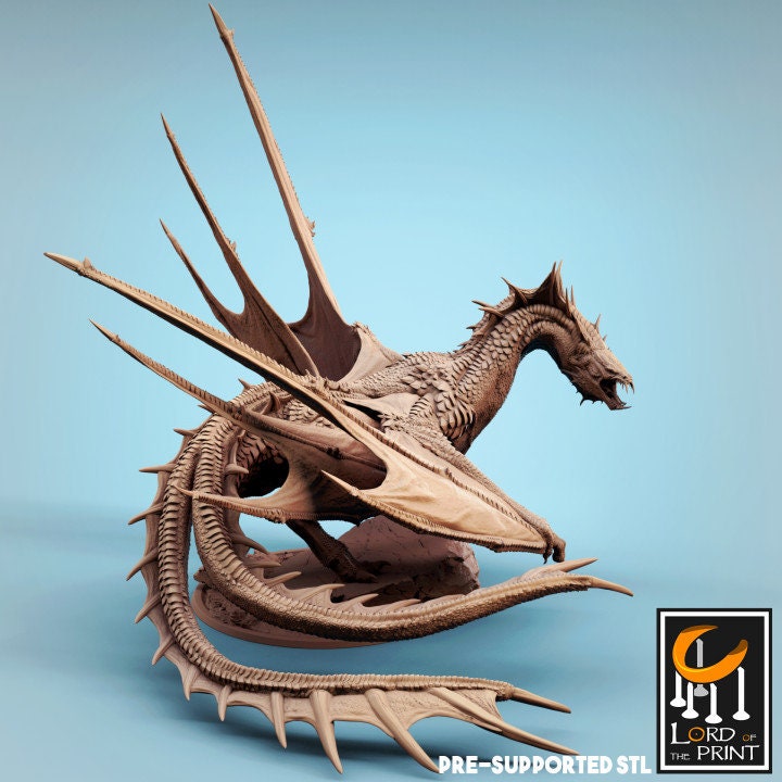 Vouivre Matriarch, Lord of the Print | Dungeons and Dragons | Pathfinder | Table Top RPG | 3D Printed Model