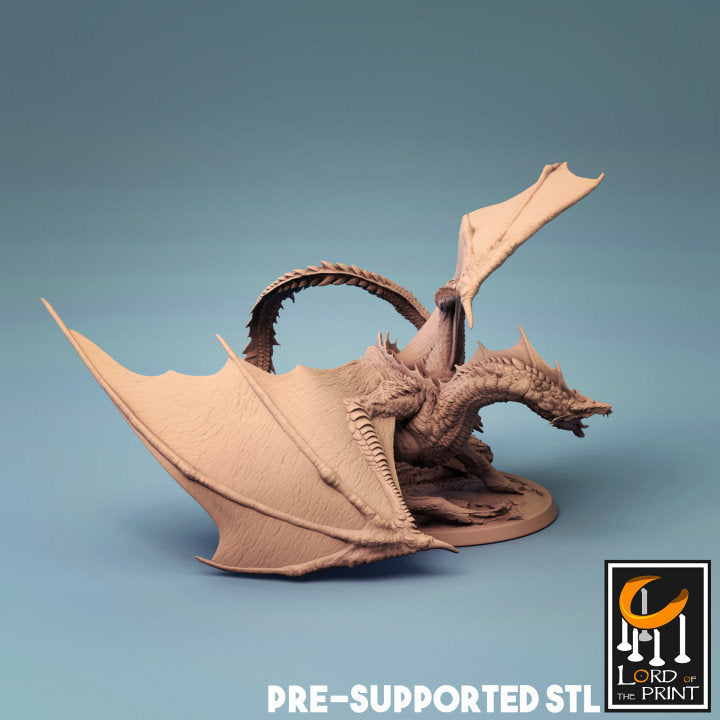 Young Brine Dragon, Lord of the Print | Dungeons and Dragons | Pathfinder | Table Top RPG | 3D Printed Model