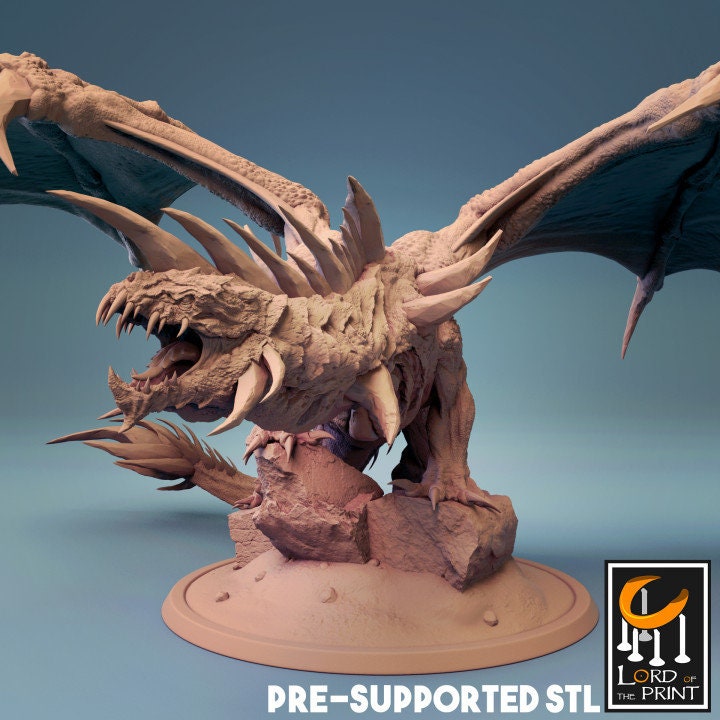 Young Crystal Dragon, Lord of the Print | Dungeons and Dragons | Pathfinder | Table Top RPG | 3D Printed Model