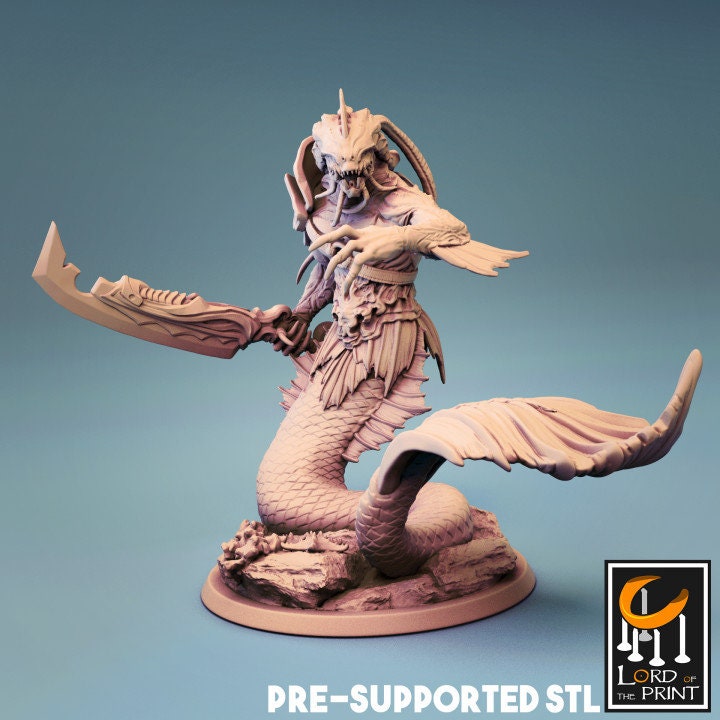 Triton, Lord of the Print | Dungeons and Dragons | Pathfinder | Table Top RPG | 3D Printed Model