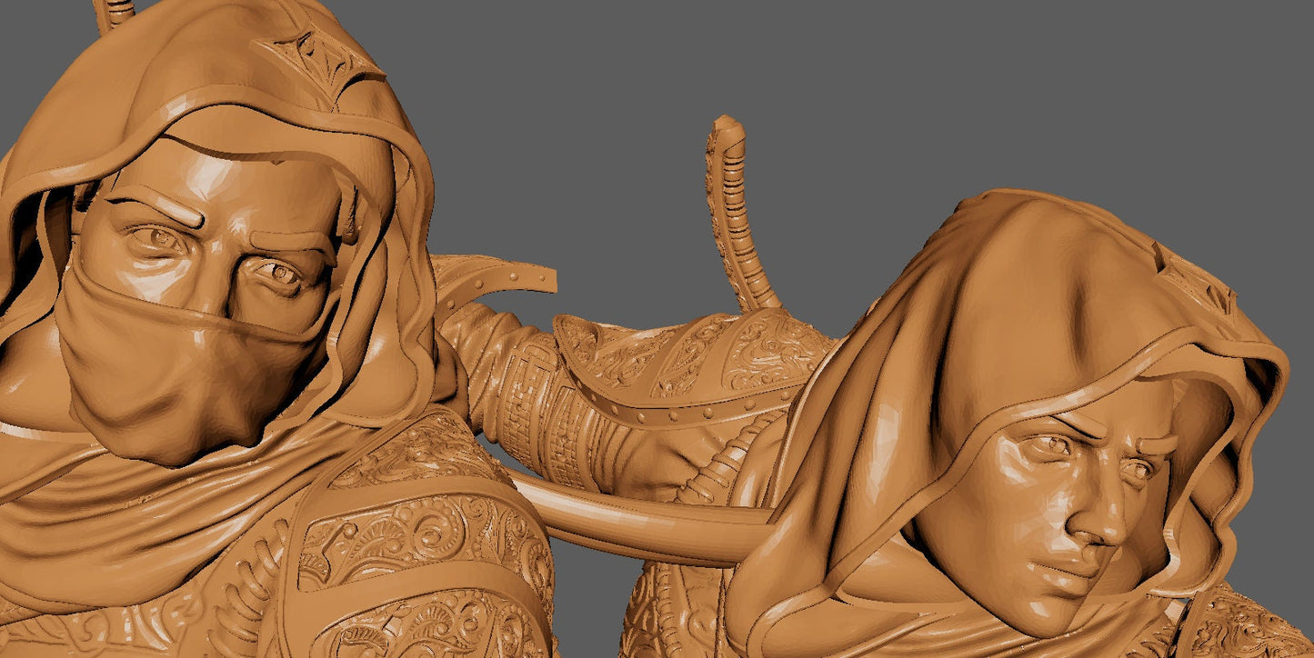 Nasir, Assassin, Powerful NPC, Ernest Nemirovsky | Dungeons and Dragons | Pathfinder | Table Top RPG | 3D Printed Model