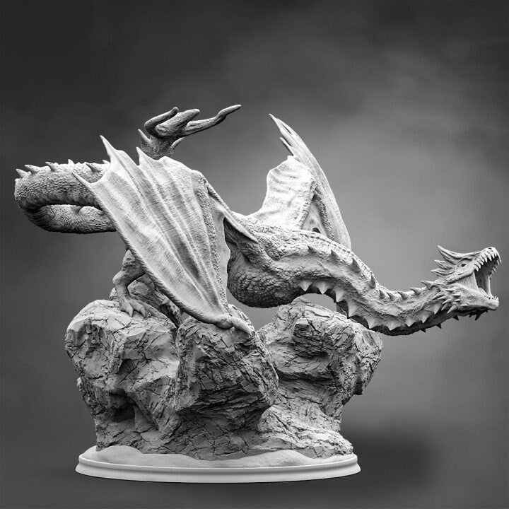 Infernal Wyvern, Evox Art | Dungeons and Dragons | Pathfinder | Table Top RPG | 3D Printed Model