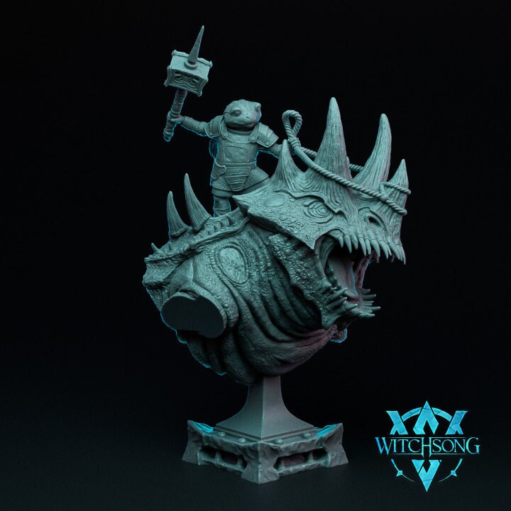 Toadlord, Bust Option, Witchsong Miniatures | Dungeons and Dragons | Pathfinder | Table Top RPG | 3D Printed Model